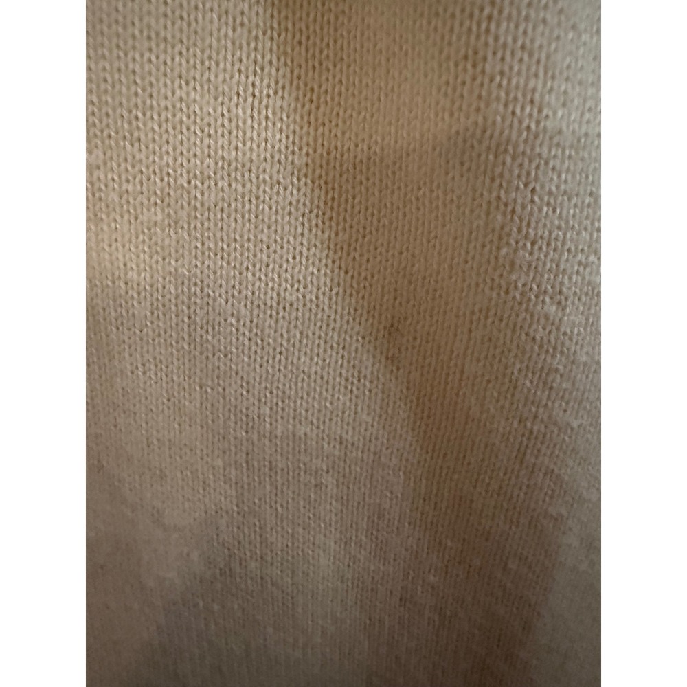 Lauren Ralph Lauren Women Cream Buckle Neck Knit Sweater Medium little stain - Picture 2 of 4